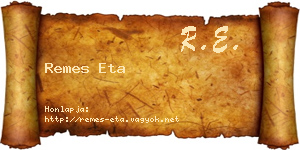 Remes Eta névjegykártya